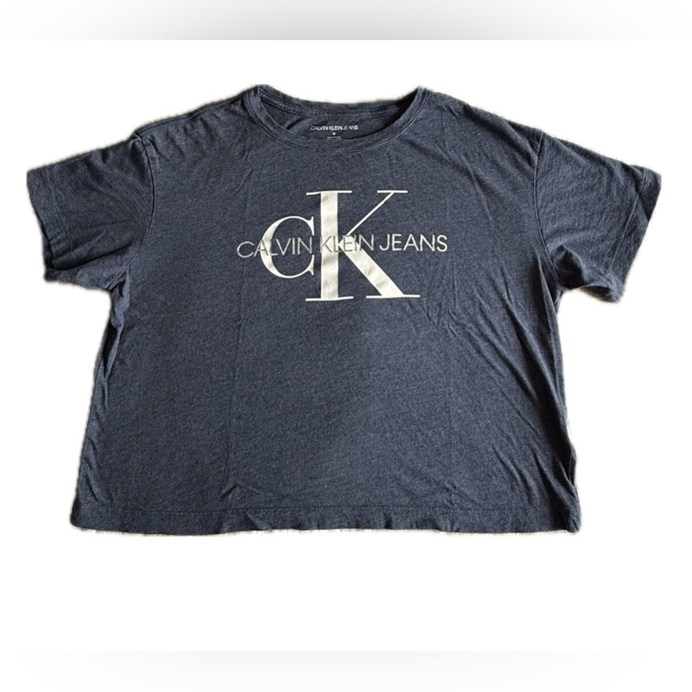 Calvin Klein Jeans Blue Crop Top Tee SZ.M